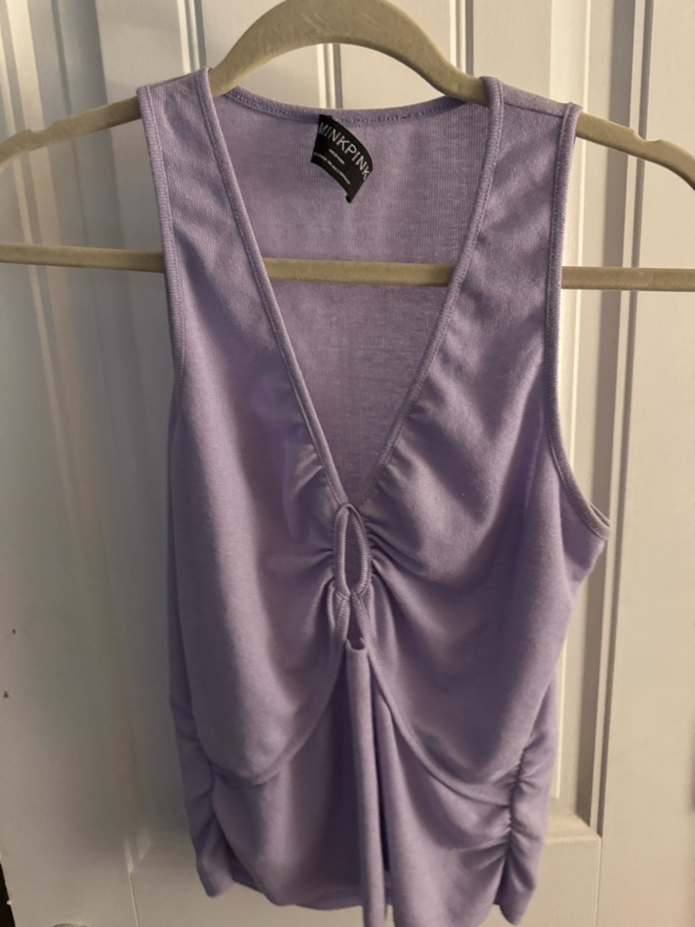 MINKPINK Lavender Ribbed Tank Top